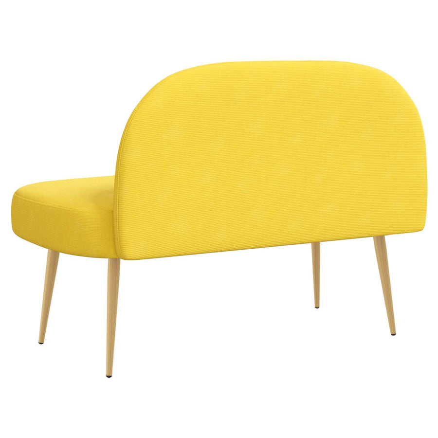 Beklede bank met rugleuning Lichtgeel 110 x 60 x 76 cm