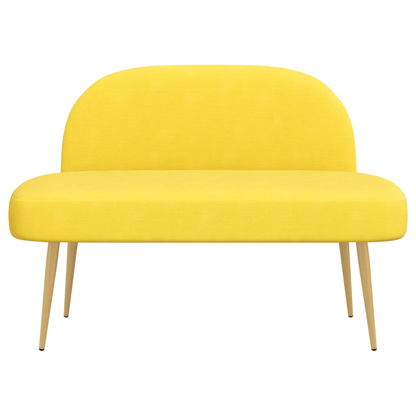 Beklede bank met rugleuning Lichtgeel 110 x 60 x 76 cm