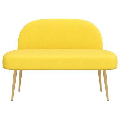 Beklede bank met rugleuning Lichtgeel 110 x 60 x 76 cm