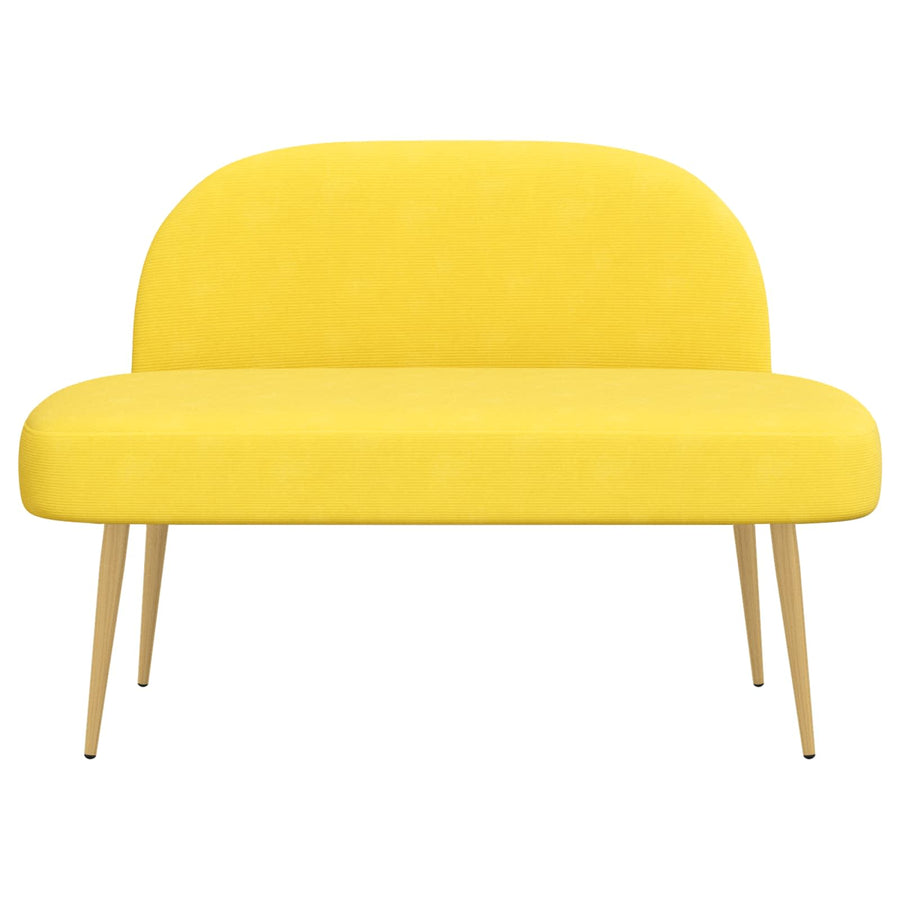 Beklede bank met rugleuning Lichtgeel 110 x 60 x 76 cm