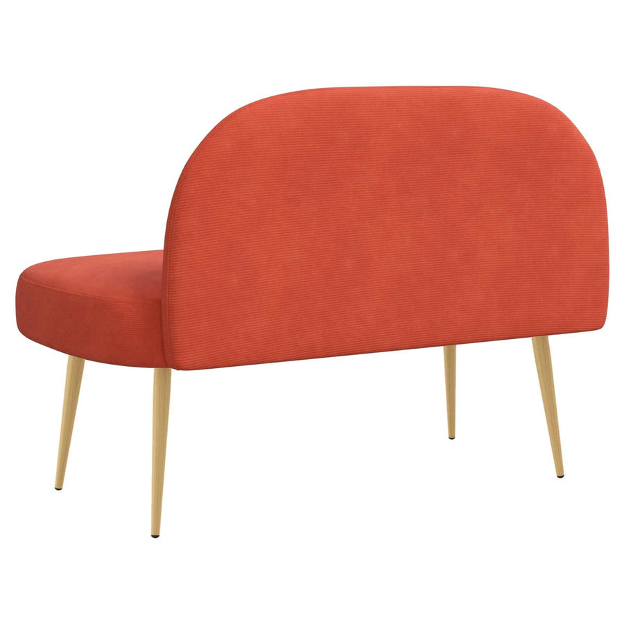 Beklede bank met rugleuning Rood-oranje 110 x 60 x 76 cm
