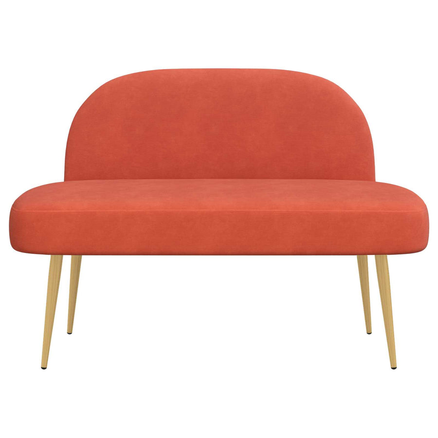 Beklede bank met rugleuning Rood-oranje 110 x 60 x 76 cm