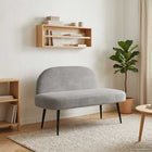 Bank lichtgrijs fluweel 110x60x76 cm