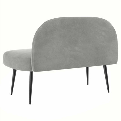 Beklede bank met rugleuning Lichtgrijs 110 x 60 x 76 cm Fluweel