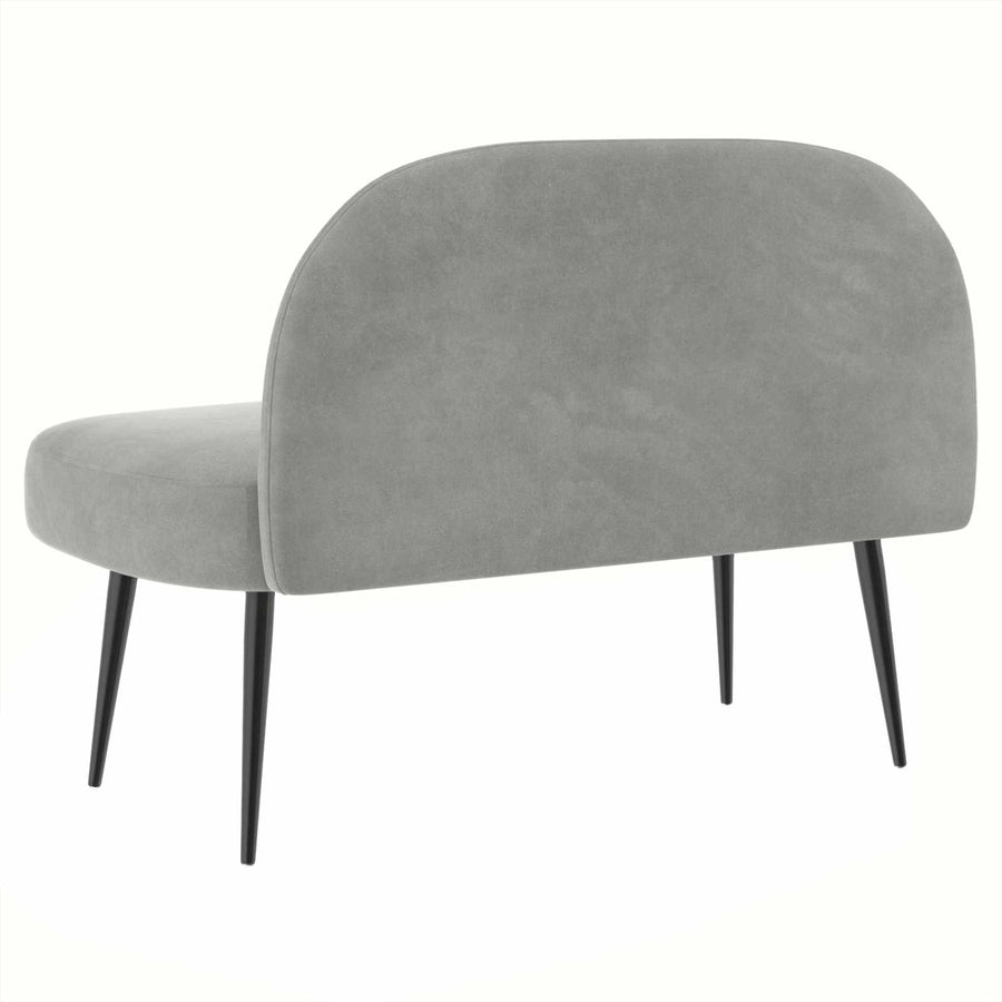Beklede bank met rugleuning Lichtgrijs 110 x 60 x 76 cm Fluweel