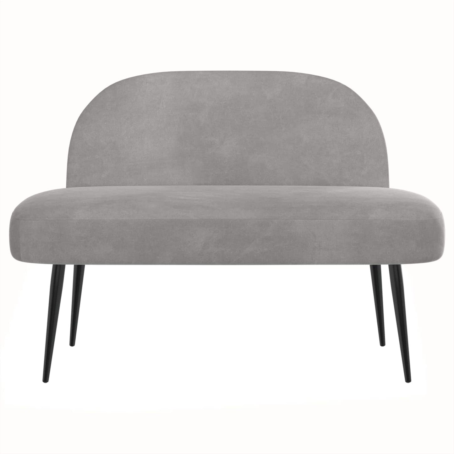 Beklede bank met rugleuning Lichtgrijs 110 x 60 x 76 cm Fluweel