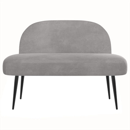 Beklede bank met rugleuning Lichtgrijs 110 x 60 x 76 cm Fluweel