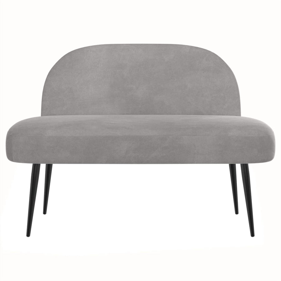 Beklede bank met rugleuning Lichtgrijs 110 x 60 x 76 cm Fluweel