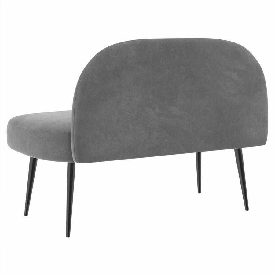 Beklede bank met rugleuning Donkergrijs 110 x 60 x 76 cm