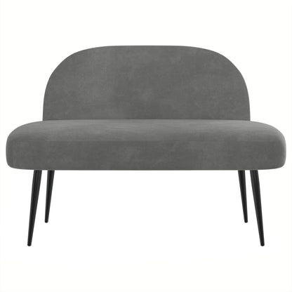 Beklede bank met rugleuning Donkergrijs 110 x 60 x 76 cm
