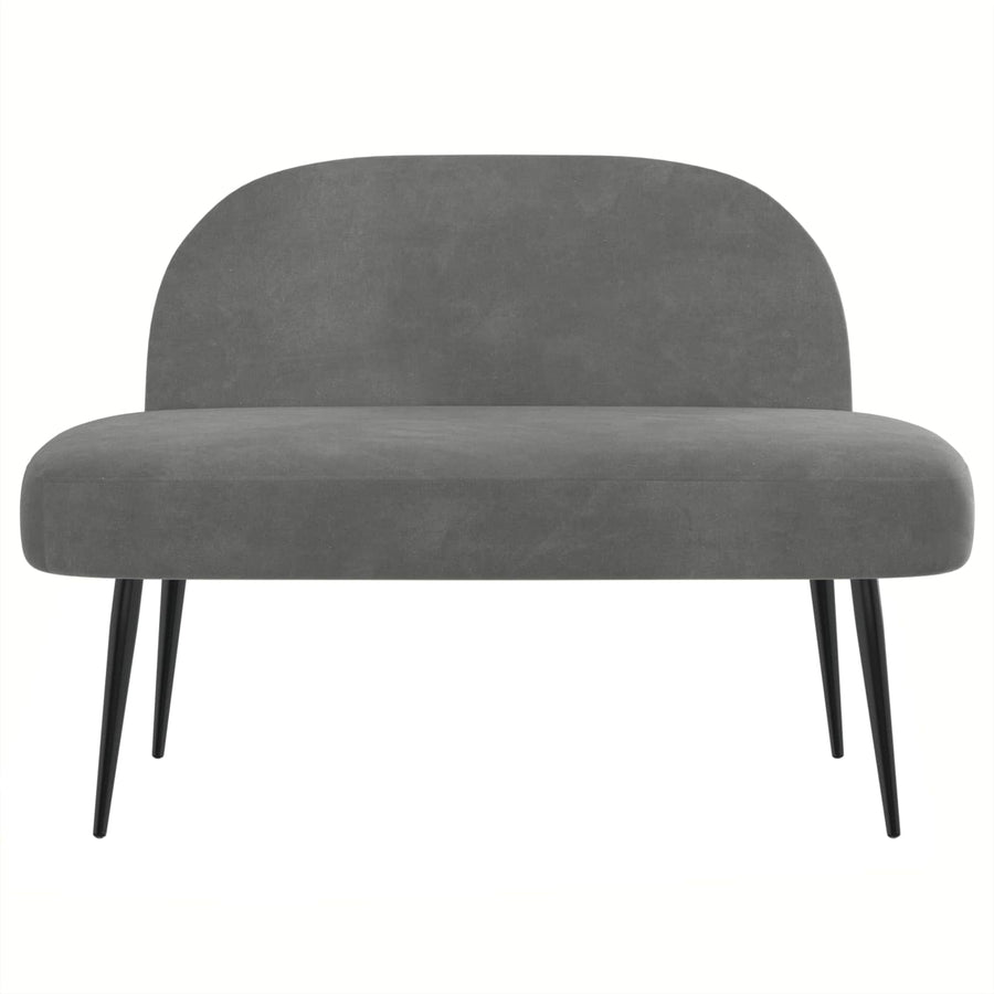 Beklede bank met rugleuning Donkergrijs 110 x 60 x 76 cm