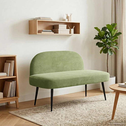 Beklede bank met rugleuning Lichtgroen 110 x 60 x 76 cm Fluweel