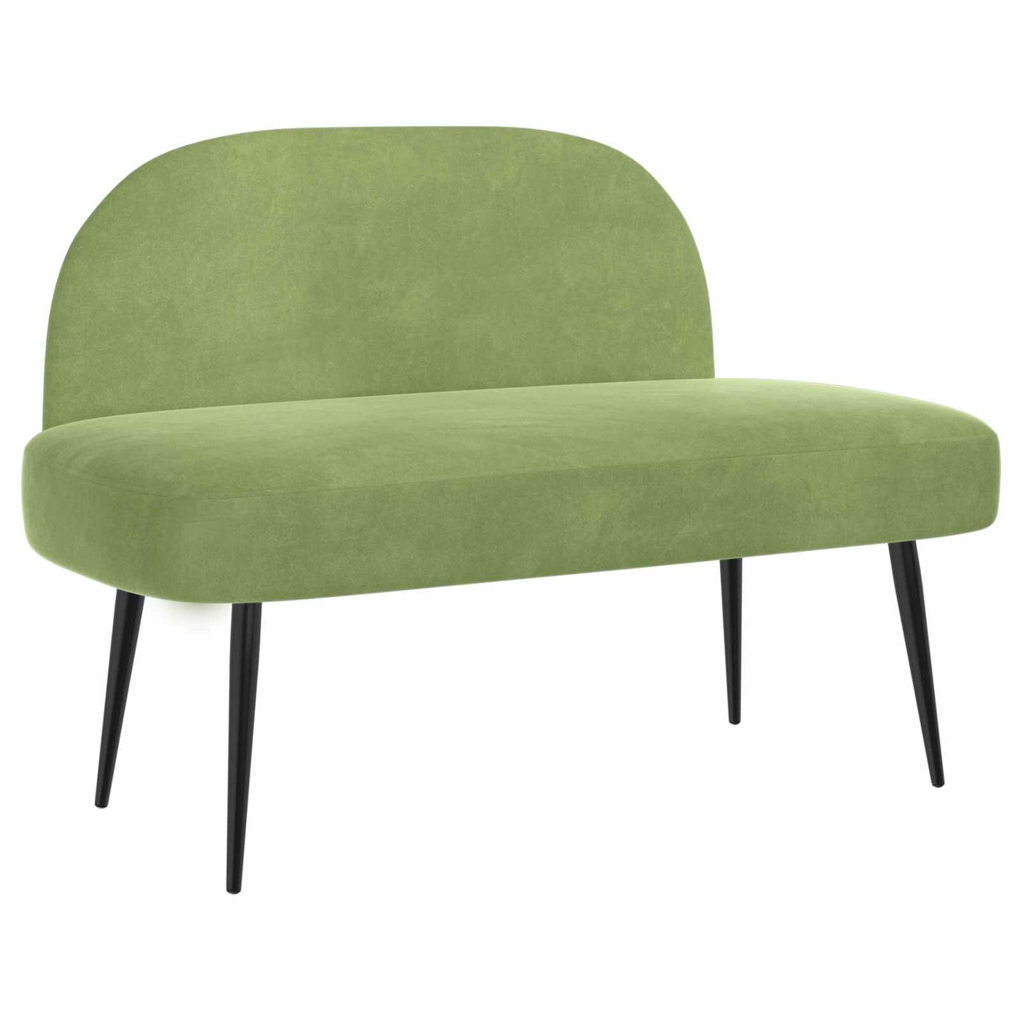 Beklede bank met rugleuning Lichtgroen 110 x 60 x 76 cm Fluweel