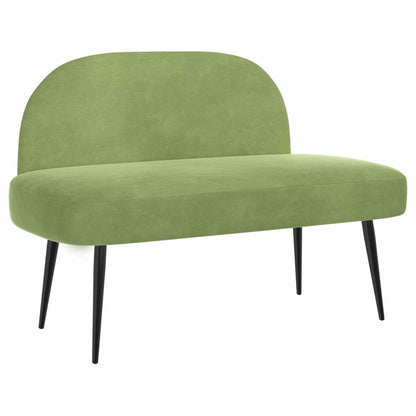 Beklede bank met rugleuning Lichtgroen 110 x 60 x 76 cm Fluweel