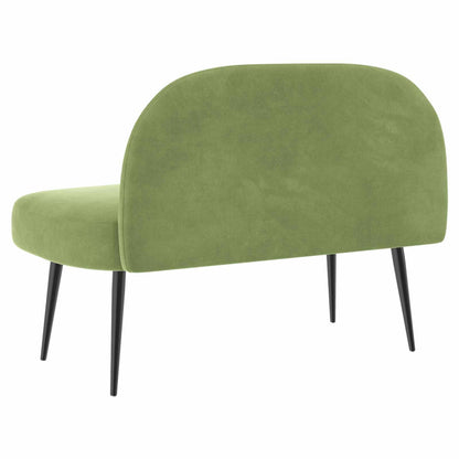 Beklede bank met rugleuning Lichtgroen 110 x 60 x 76 cm Fluweel