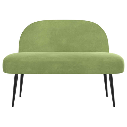 Beklede bank met rugleuning Lichtgroen 110 x 60 x 76 cm Fluweel