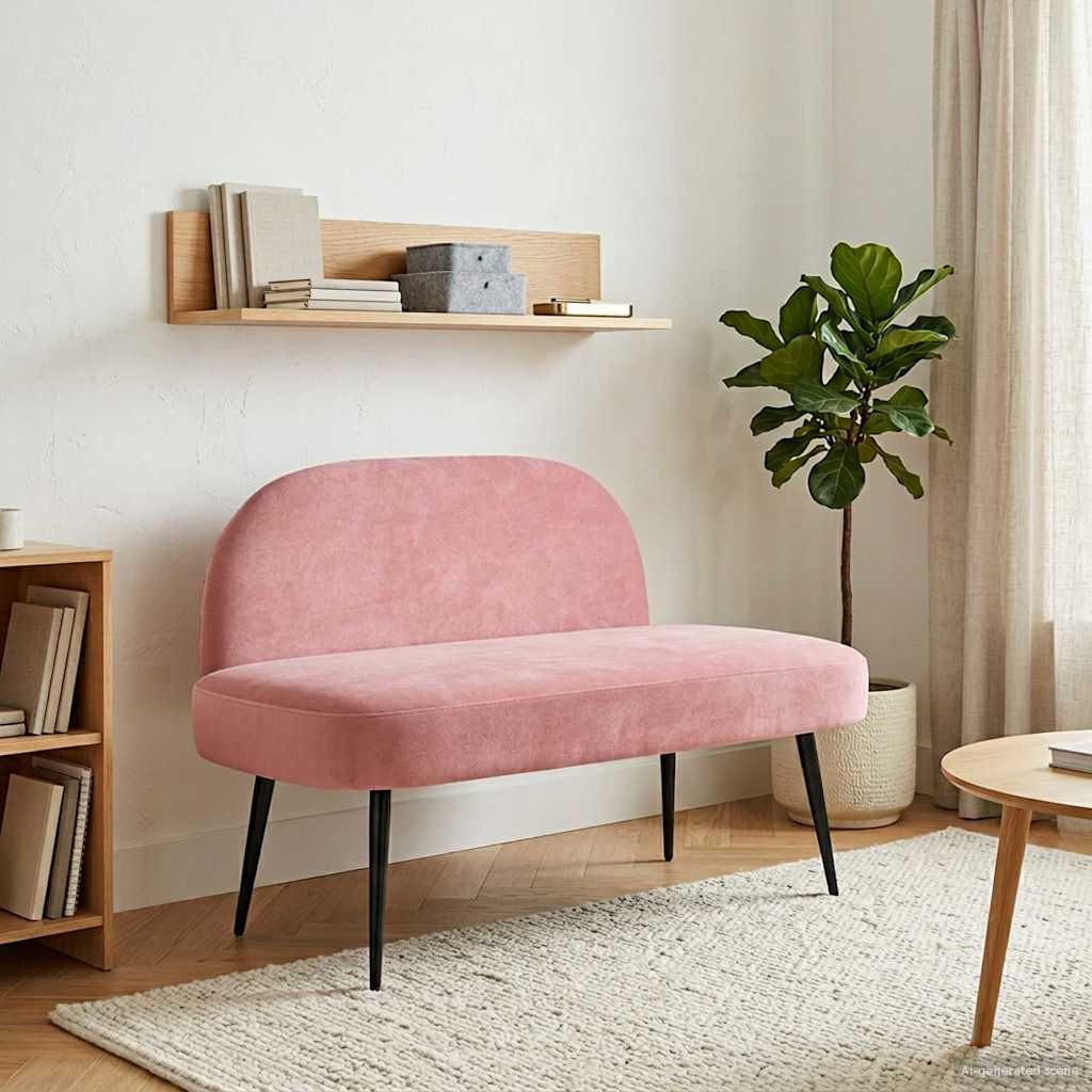Beklede bank met rugleuning Roze 110 x 60 x 76 cm Fluweel