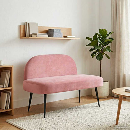 Beklede bank met rugleuning Roze 110 x 60 x 76 cm Fluweel