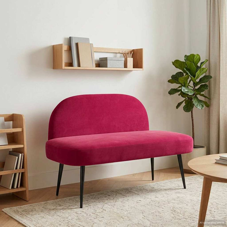 Beklede bank met rugleuning Wijnrood 110 x 60 x 76 cm Fluweel