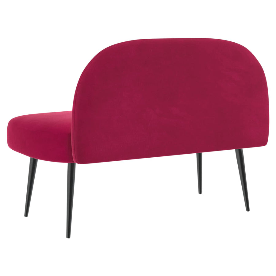 Beklede bank met rugleuning Wijnrood 110 x 60 x 76 cm Fluweel