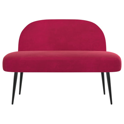 Beklede bank met rugleuning Wijnrood 110 x 60 x 76 cm Fluweel