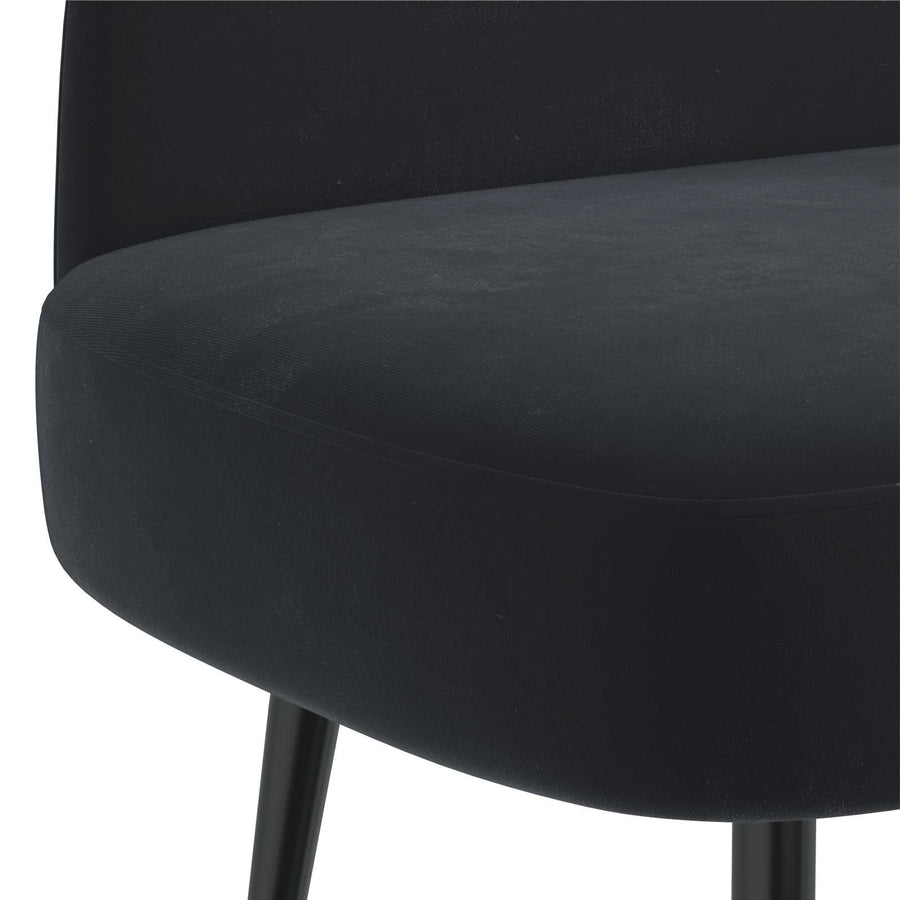 Beklede bank met rugleuning Zwart 110 x 60 x 76 cm Fluweel