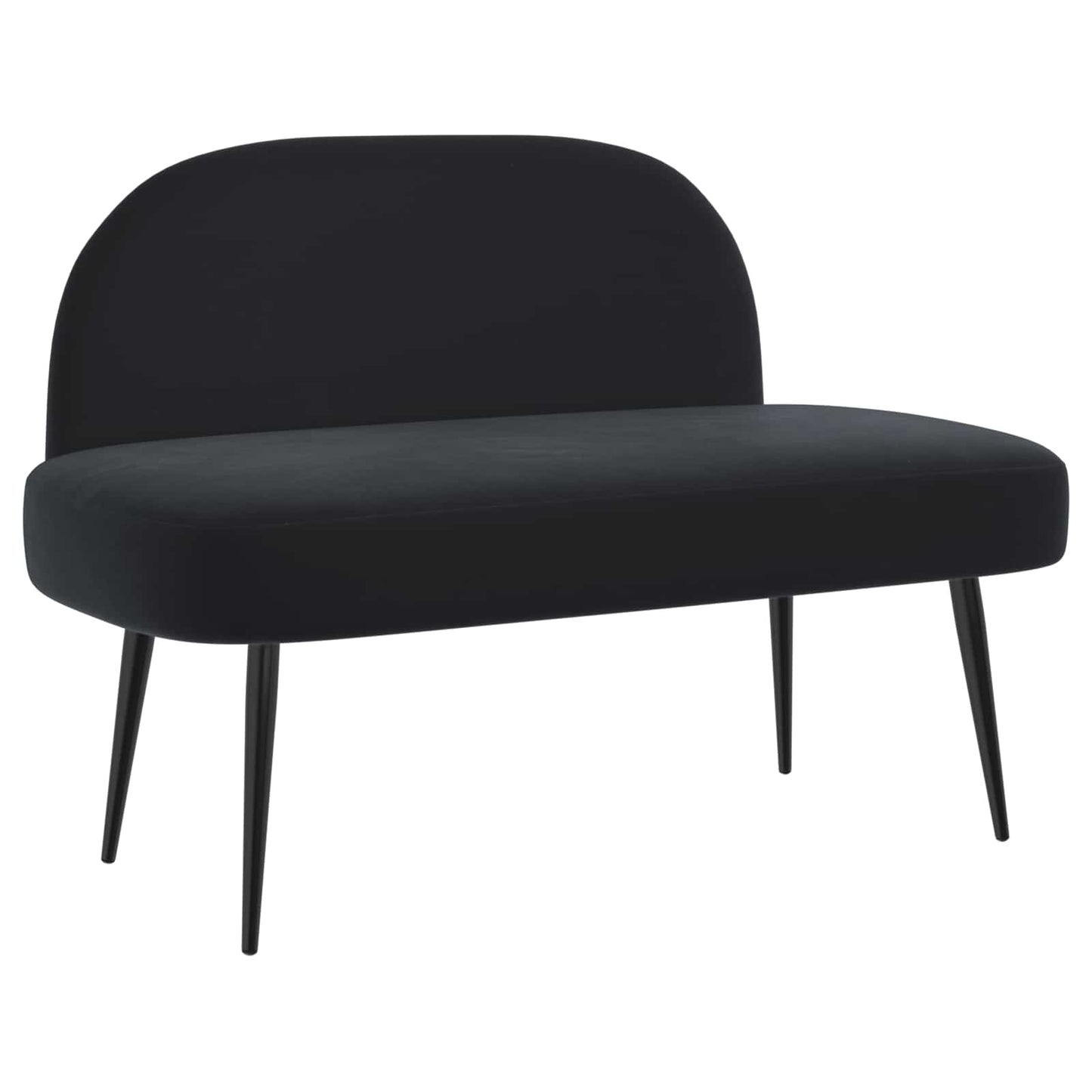 Beklede bank met rugleuning Zwart 110 x 60 x 76 cm Fluweel