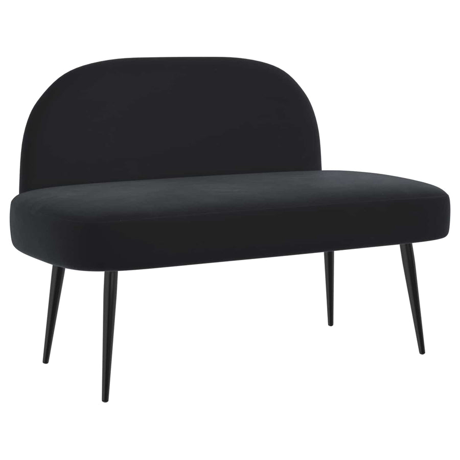 Beklede bank met rugleuning Zwart 110 x 60 x 76 cm Fluweel