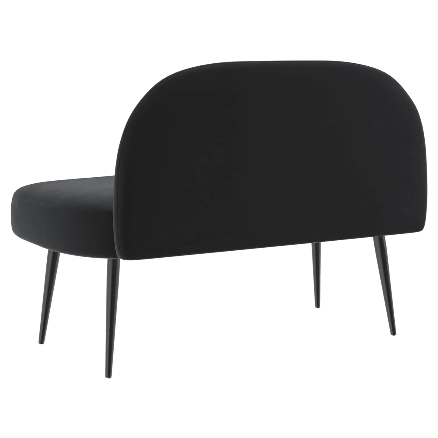 Beklede bank met rugleuning Zwart 110 x 60 x 76 cm Fluweel