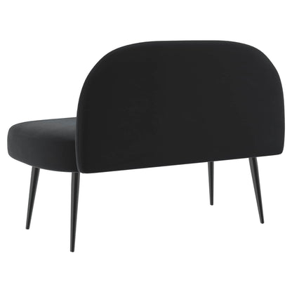 Beklede bank met rugleuning Zwart 110 x 60 x 76 cm Fluweel