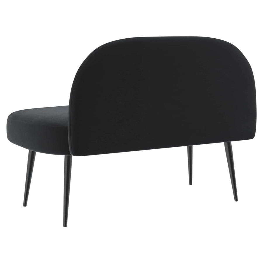 Beklede bank met rugleuning Zwart 110 x 60 x 76 cm Fluweel