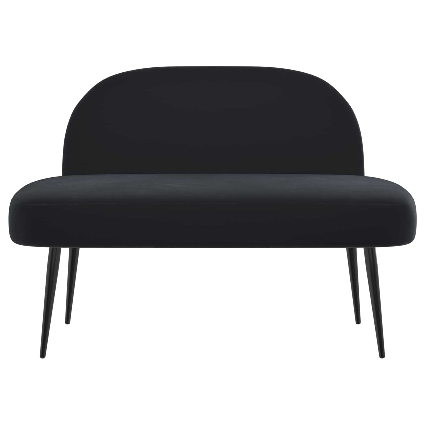 Beklede bank met rugleuning Zwart 110 x 60 x 76 cm Fluweel
