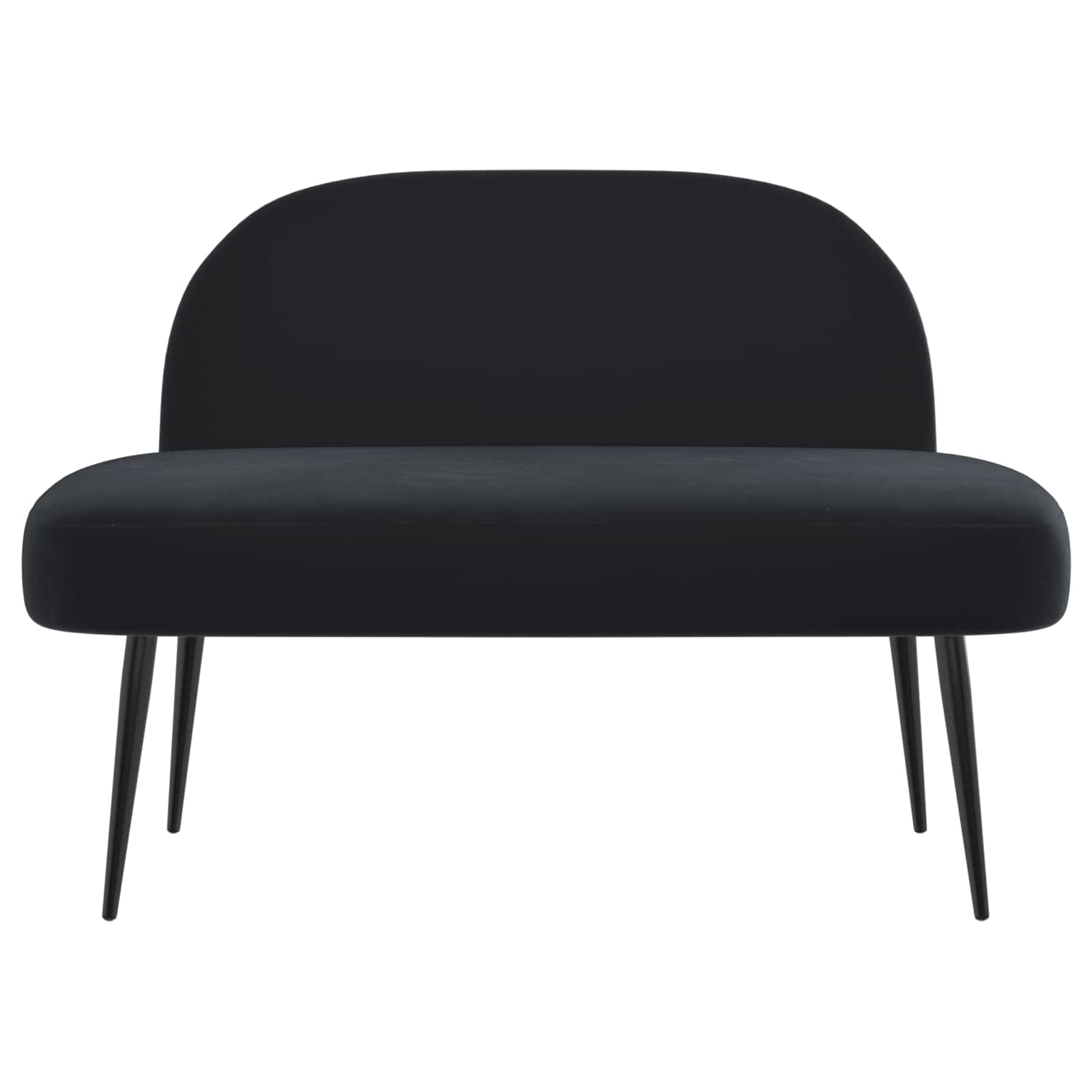 Beklede bank met rugleuning Zwart 110 x 60 x 76 cm Fluweel