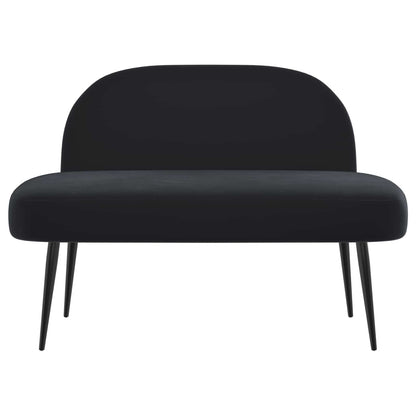 Beklede bank met rugleuning Zwart 110 x 60 x 76 cm Fluweel