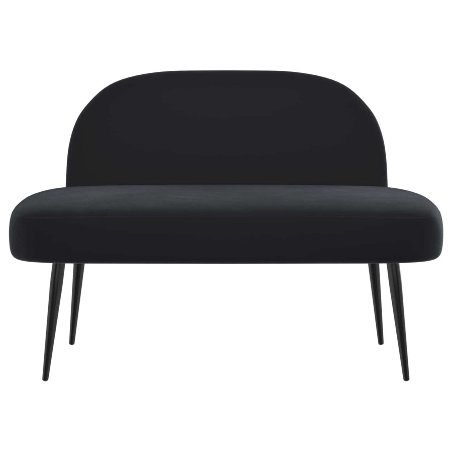 Beklede bank met rugleuning Zwart 110 x 60 x 76 cm Fluweel