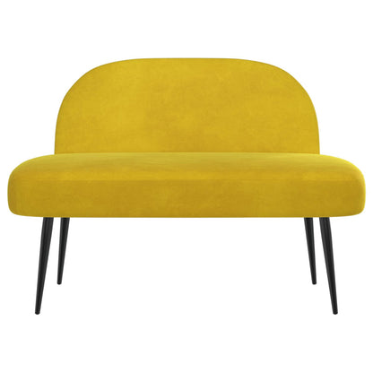 Beklede bank met rugleuning Geel 110 x 60 x 76 cm Fluweel