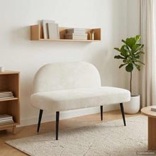 Beklede bank met rugleuning Crèmekleurig 110 x 60 x 76 cm