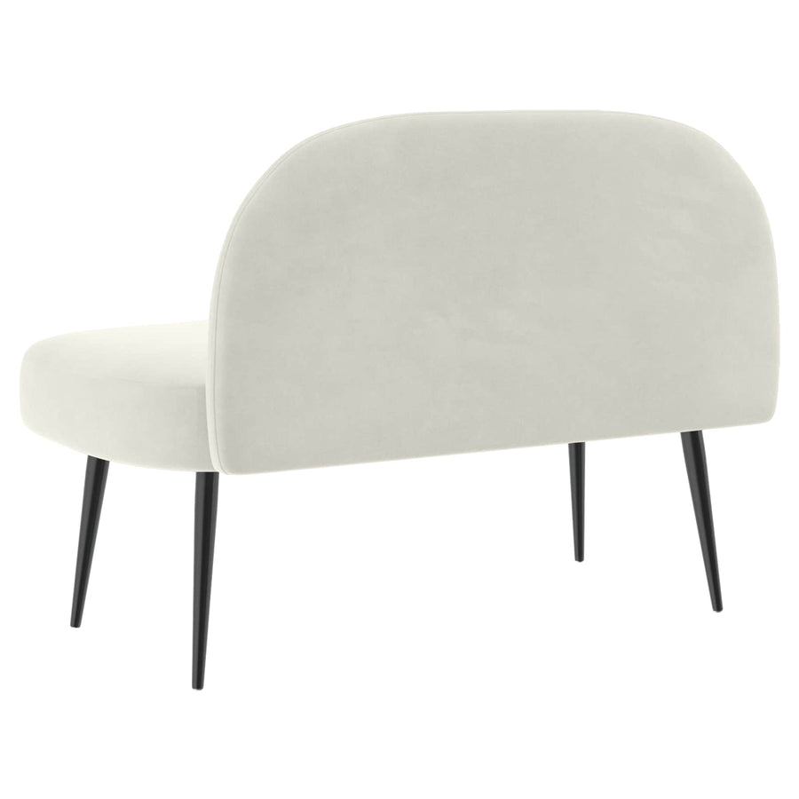 Beklede bank met rugleuning Crèmekleurig 110 x 60 x 76 cm