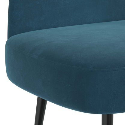 Beklede bank met rugleuning Blauw 110 x 60 x 76 cm Fluweel