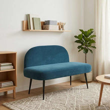 Beklede bank met rugleuning Blauw 110 x 60 x 76 cm Fluweel