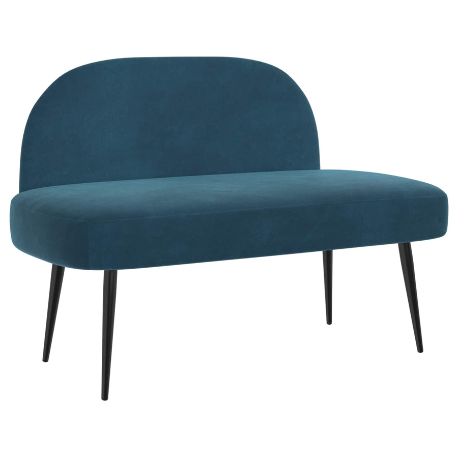 Beklede bank met rugleuning Blauw 110 x 60 x 76 cm Fluweel
