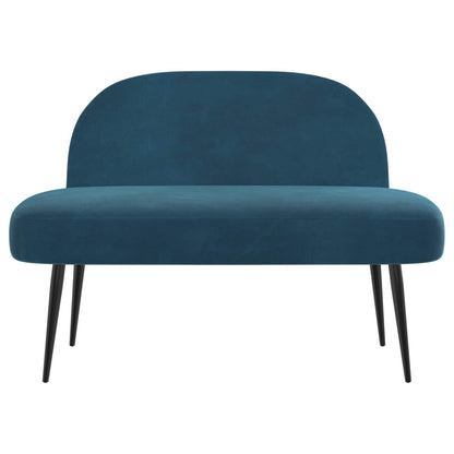 Beklede bank met rugleuning Blauw 110 x 60 x 76 cm Fluweel
