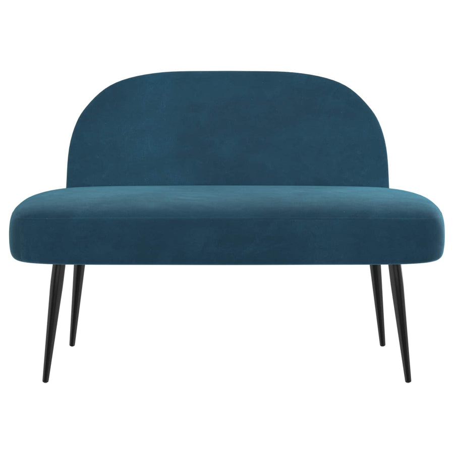 Beklede bank met rugleuning Blauw 110 x 60 x 76 cm Fluweel