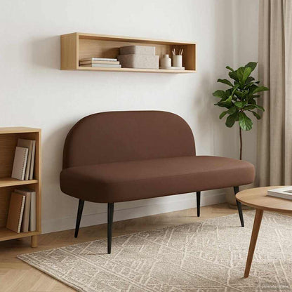 Beklede bank met rugleuning Bruin 110 x 60 x 76 cm Kunstleer