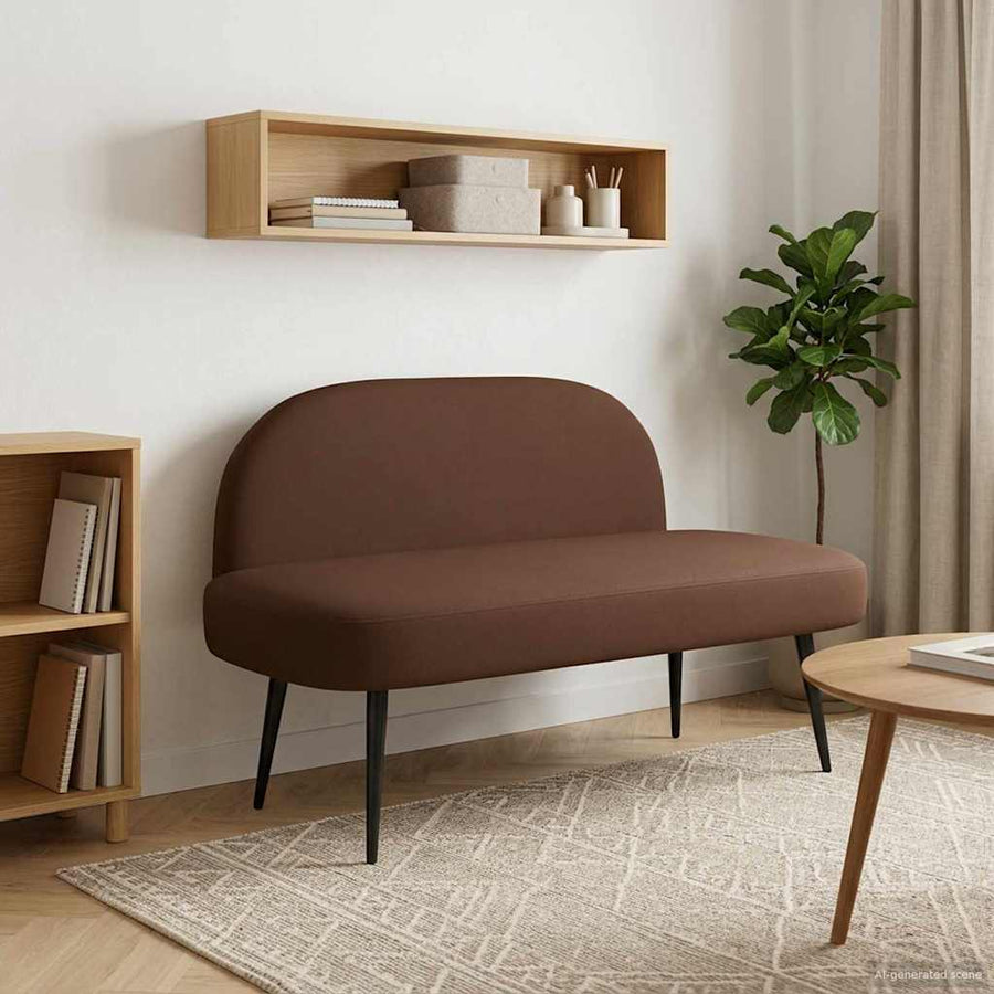 Beklede bank met rugleuning Bruin 110 x 60 x 76 cm Kunstleer