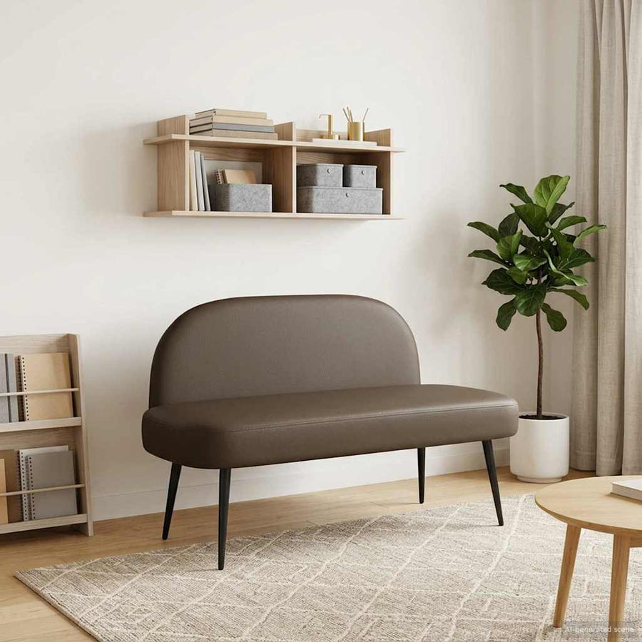 Beklede bank met rugleuning Grijs 110 x 60 x 76 cm Kunstleer