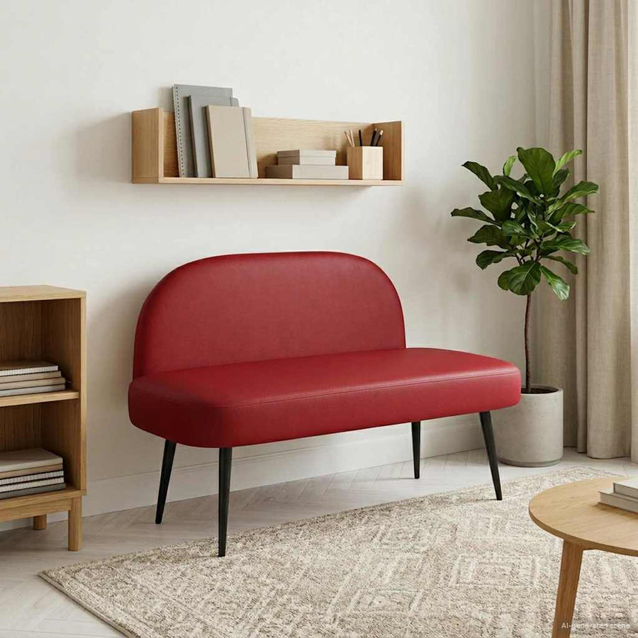 Beklede bank met rugleuning Wijnrood 110 x 60 x 76 cm Kunstleer
