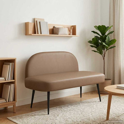 Beklede bank met rugleuning Cappuccino 110 x 60 x 76 cm