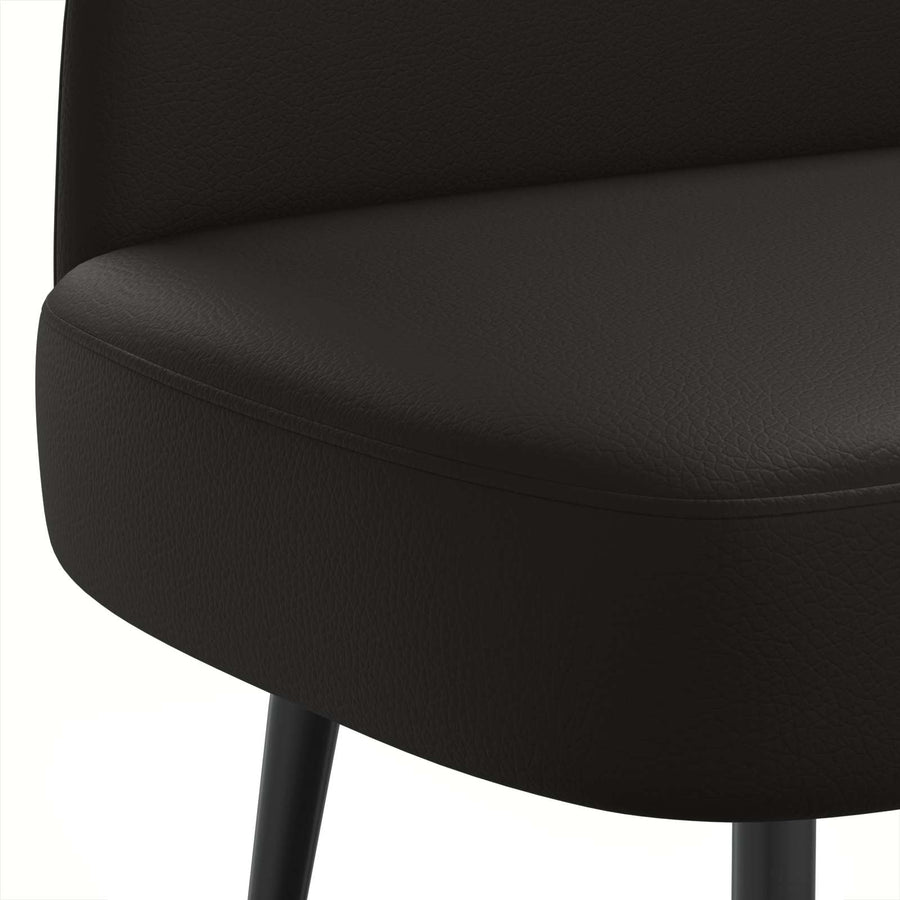 Beklede bank met rugleuning Zwart 110 x 60 x 76 cm Kunstleer