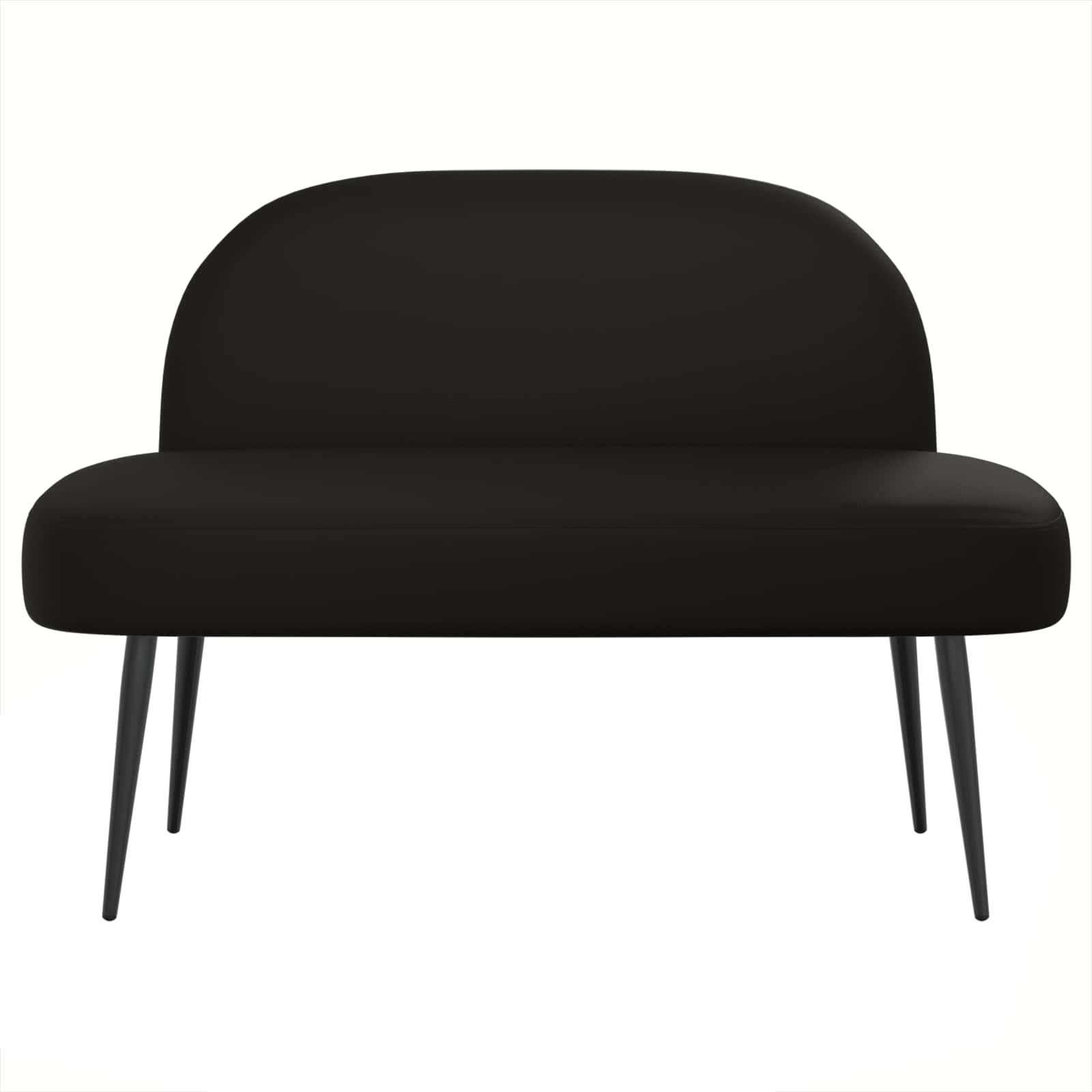 Beklede bank met rugleuning Zwart 110 x 60 x 76 cm Kunstleer